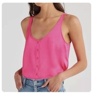 7 for All Mankind Button Up Tank in Paradise Pink